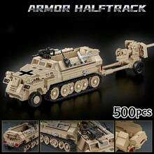 1 件 500+ 片拼装积木模型，赛车系列坦克仿真模型摆件收藏道具