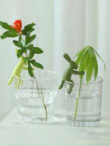 Hydroponische Pflanzenhalterung, kaninchenförmiger Plastikfixator, Haushalt Blumentopf Fischglas Vase, Rahmen zur Aufrichtung des Pflanzenwachstums, Garten Ornament Dekoration Rahmen