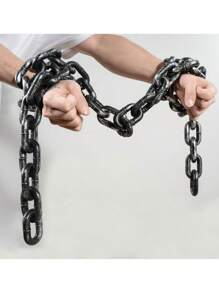 1pc Halloween Plastic Fake Chain Props, Plastic Prison Chain Suitable For Halloween Party Role-Playing Accessories Costume Decorations - Multicolor - View 2