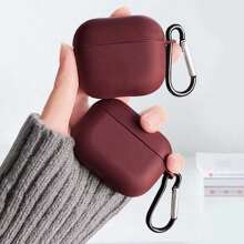 Funda protectora de color rojo sólido compatible con los auriculares Apple, resistente a caídas y arañazos