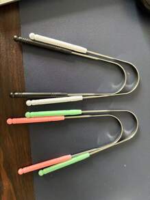 1pc Stainless Steel Tongue Scraper, Oral Cleaning Tool With Ergonomic U-Shaped Handle, Multi-Color Options, Effective For Oral Hygiene And Fresher Breath, Personal Care & Cleaning Tool, Durable Metal Cleaning Tool, Bathroom Home Decor, Living Room, Bedroom, Gift For Men, Women, Parents, Friends, Wedding, Party, Birthday, New Year, Accessory, Fun Gift, Color And Style Randomly Shipped