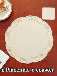 8/12pcs Hotel/Restaurant Placemats/Coasters Set, High-End Tablemats, Easy To Clean, Multi-Color Heat-Resistant Pads To Protect Tabletop, Suitable For Weddings, Parties, Home, Hotel, Kitchen, Festive Decoration