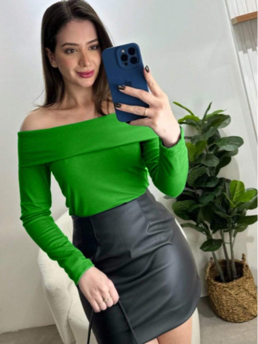 Women's Long Sleeve Top - Green - View 1