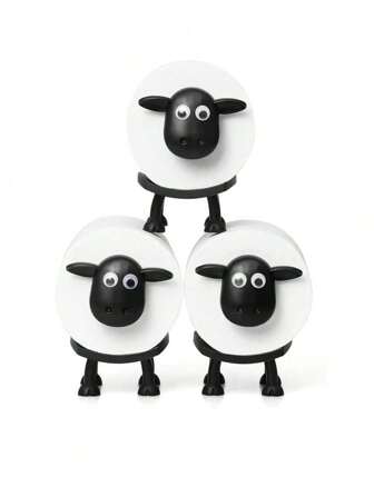 1/2/3 Soporte para papel higiénico con ovejas - Soporte divertido para papel higiénico independiente para baño - Soporte para papel higiénico de ovejas negras 3D impreso - Almacenamiento creativo para rollos de papel - Decoración de baño linda