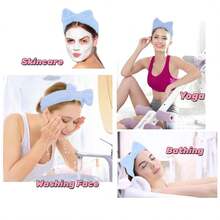 7 件套清洁套装、深层清洁美容 SPA 面膜刷、柔软头带、发带套装、温和去角质刷、硅胶双头面部刷、多功能便携式护肤工具（带洗漱包）、面部按摩和日常美容计划器、方便携带旅行、护肤头带、美容、护肤产品、水疗、自我护理、护肤工具、面部护理、美容师用品、皮肤、洗面奶、面部 - 藍色 - 查看 9