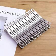 20pcs/Set Stainless Steel,  Multi Functional, Strong Clamping Force, Multi-Function, Load Resistant, Multi Piece Set Clothespin,  Clothes Peg For Laundry Room, Wardrobe, Room, Bathroom, Photo Wall, Student Dorm, Home Dress Pants Shoes Jeans Boots Skirt, Beachwear, Spring, Minimalist, Summer Tops, For Mother's Day, Gift For My Mother - Multicolor - View 2