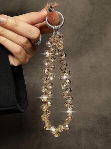 奢华水晶珠可拆卸手链、手提包链、手机壳和钥匙链礼品套装，适合送给母亲、家人、朋友，或作为生日、节日手机吊饰或吊饰 - 彩色 - 查看 2