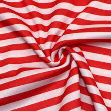 1 件双向弹力红白条纹印花面料 - 160x50cm 几何图案轻质材料，适用于 DIY 缝纫、包袋、枕头、节日独立日、圣诞装饰 - 仅可手洗，预裁 - 多色 - 查看 1