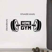 Heim-fitnessraum-decal Art Wand Vinyl Aufkleber Für Fitnessraum-dekoration, Gymnasium Dekoration, Raumdekoration, Tapetendesign, Fenster-aufkleber, Tür-decal, Innenarchitektur - Schwarz - Übersicht 7