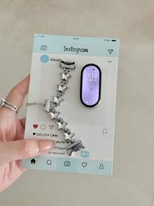 1条女士夏季度假风多功能星形水钻表链表带，适用于Band 8 Pro/9 Pro、8/8 NFC/9/9 NFC/10/10 NFC和Watch4/Watch5 - 銀色 - 查看 5