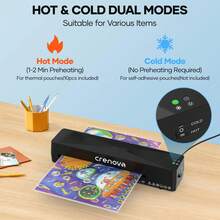 CRENOVA Laminator Machine, A4 Laminating Machine Hot & Cold With Fast Warm Technology, Thermal Laminator 9 Inch For Home Office School Business Black - US A Type Plug(110-127V) - View 5