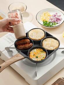 4-Cup Egg Omelette Pan Nonstick Egg Frying Pan, Versatile Breakfast Skillet For Eggs Cooker , Pancakes, Plett, Crepes, Compatible With Gas Stove And Induction Cooktop Cookware - Multicolor - View 12