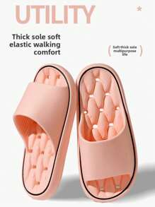 1 Pair Indoor Hotel Bathroom Anti-Slip Shower Slippers, EVA Non-Slip & Anti-Odor Home Slippers With Drainage Back To School