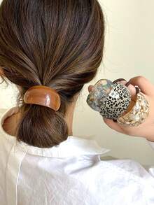 1 件/4 件女士 INS 风格椭圆形醋酸纤维发圈，夏季和冬季百搭时尚发带，适合马尾辫、发髻、优雅日常佩戴、马尾辫夹、发圈、发绳、发饰