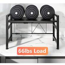 Expandable Microwave Shelf, Height And Length Adjustable Microwave And Rice Cooker Rack, Rust-Resistant Steel Stand For Kitchen Countertop, 66lbs Load - màu đen - Xem 5