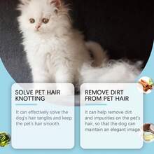 Pet Detangling Spray, Cleaning Smooth & Fluffy Coat Care Spray For Pets - White - View 10