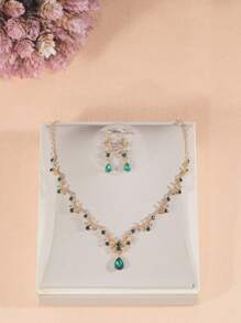 Set di 4 collane per principessa adolescente, set di collane con corona in cristallo, accessorio per capelli da festa per bambini, cofanetto regalo di corona di lusso, accessori da sposa e matrimonio, adatti per festival, regali, gala