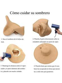 Sombrero de ala ancha para mujeres Sombrero de paja cómodo y elegante con lazo sombrero de playa de verano proteccion solar moda - Caqui - Ver 7