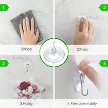 Suction Cup Hooks 1.77 Inches Clear PVC Suction Cups With Metal Hooks Removable Small Suction Cups For Kitchen Bathroom Shower Wall Window Glass Door 12 Pack - Thông thoáng - Xem 6