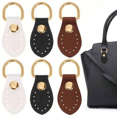 2/4/6 Paar DIY Taschenausstattung, passende Gurtschnallen Hänger, mehrfarbige handgefertigte Leder-Näh-Haftbänder, Leder Schulterriemen Schnallen, Handtaschenriemen Zubehör, Handwerks-Materialien