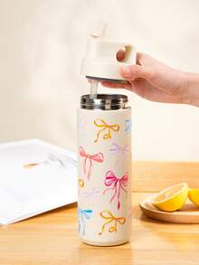 Yocity 1 件 550ml/18.6oz 蝴蝶结圆点系列，保温杯，翻盖水瓶，真空瓶旅行和户外杯，健身房和运动水壶，平底杯，汽车杯，冬季和夏季饮具，节日礼物。 - 彩色 - 查看 8