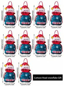 1 pieza/5 piezas/10 piezas Bolsas de regalo de Navidad, Bolsa de regalos de Papá Noel, Bolso de muñeco de nieve navideño, bolsas de Apple para regalo en Nochebuena, Empaque de frutas navideñas, Regalos para dulces, Recuerdos decorativos