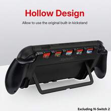 YIYI Console Grip With 5 Game Slots Compatible With Nintendo Switch 2 (2025), Ergonomic Grip Hard Shell For Users Who Prefer Handheld Mode, 1pc Black (NOT For Switch 1) - View 7