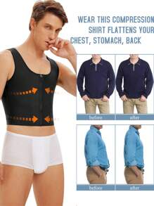 TAILONG TAILONG Gynecomastia Compression Vest For Men Shapewear Slimming Body Shaper Corset Tops Fajas Para Hombres