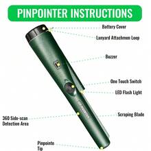手持式金属探测器探头，防水 GP 指针，寻宝定位器探测器，适合成人和青少年 - 橙黑蓝，圣诞节、平安夜、父亲节礼物 - 綠色 - 查看 5