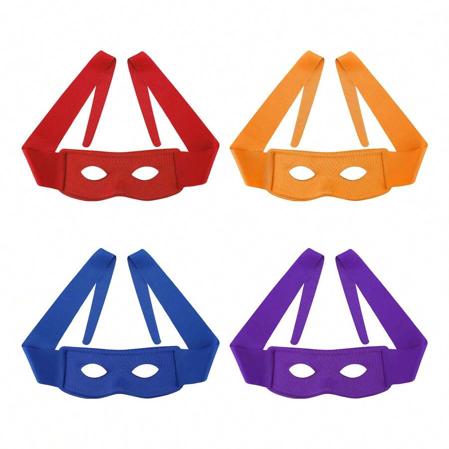 1pc/4pcs Solid Color Tie Blindfold, Unisex Birthday Party Gathering Masquerade Decorative Face Mask