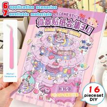 10pcs/Set Assorted Scene Sticker Book, 116 Different Scenes, 192 Material Images, Decorative DIY House Stickers, Includes Metal Tweezers, 3D Mini House Micro Landscape Sticker DIY Planner, Scenery Stickers, Handbook Stickers, Small House Scene Sorted Stickers, Reusable, Multiple Sizes Available - Multicolor - View 8
