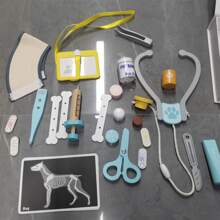 22 piezas Juego de juguetes de simulación veterinaria, Soy un pequeño juego de roles de doctor, regalo del Día del Niño, regalo de cumpleaños
