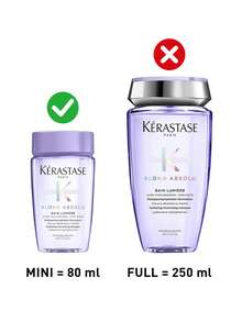 Kérastase BLOND ABSOLU 亮泽保湿洗发水 80ml，蕴含透明质酸和雪花莲提取物，增强头发光泽，深层补水，令头发柔软轻盈，特别适合漂染或挑染过的头发。 - 洗髮精 - 查看 3