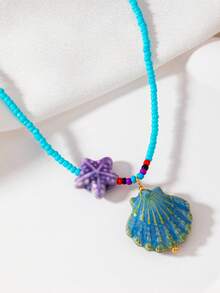 1 chiếc vòng cổ mặt dây chuyền chủ đề đại dương đính hạt theo phong cách Bohemian - Nhiều màu - Xem 3