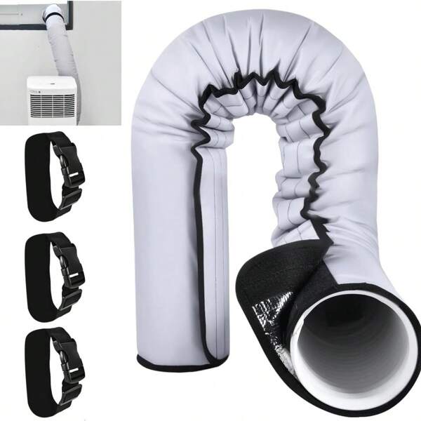 Housse de protection pour tuyau de climatiseur, housse de ventilation pour tuyau de climatisation, housse isolante pour tuyau de climatiseur portable, dimensions 152 x 56 cm