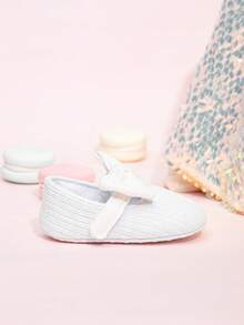 Giày trẻ sơ sinh màu trắng làm lễ rửa tội, giày công chúa cho trẻ sơ sinh mùa xuân/thu, giày bệt nơ thời trang cho bé gái - trắng - Xem 6