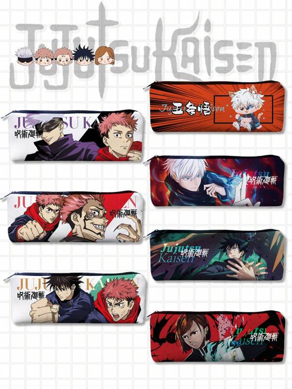 Jujutsu Kaisen 1 stuk Gojo Yuji Megumi Nobara Sukuna Anime Perifere Gepersonaliseerde Cartoon Schattig Patroon Hoge Schoonheid Mannen En Vrouwen Handheld Canvas Tas Kantoor Potlood Tas Student Cartoon Schattige Bedrukking Briefpapier Doos Potlood Doos Zeil Tas Grote Capaciteit Briefpapier Tas Zero Geldzak