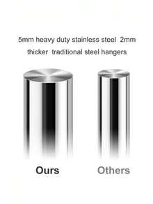 10件裤架，天鹅造型设计，开口，适合挂牛仔裤、围巾等各类衣服，节省空间，金属材质，防滑耐磨，黑白灰色。 - 彩色 - 查看 7