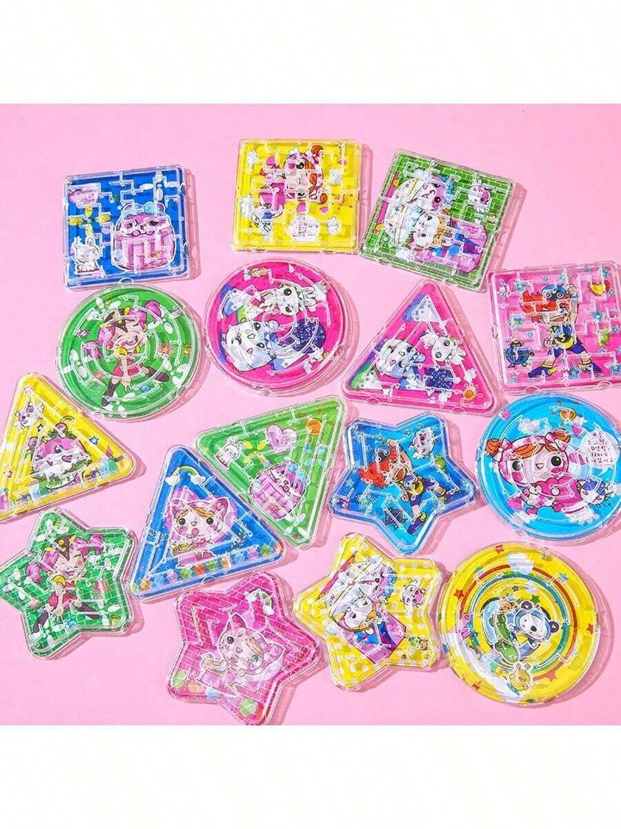 1/3/6/10/16/21/40pcs Mini Random Color Maze Puzzle, Beginner Portable Cartoon Maze Ball Set, Stress Relief Toy, Perfect Gift, Birthday Gift, Christmas Toy, Gift Box Filler, Stocking Stuffer (Style Sent Randomly)