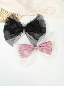 1 件女士优雅大号网状缎带蝴蝶结发夹，高品质强力弹簧发饰，爪夹，发夹，发夹，发夹，发夹，学校用品，蝴蝶结配饰