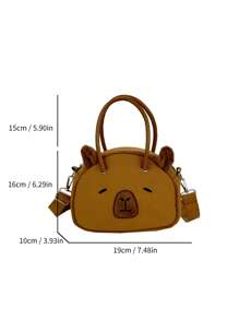 新款时尚水豚贝壳包，卡皮巴拉立体手提包，可爱女生斜挎包，适合初中高中大学生书包。