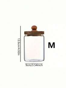 Glass Storage Jar Kitchen Storage With Wooden Lid, Glass Coffee Jars, Clear Storage Canister With Wooden Lid Round Glass Food Jar For Pantry Sugar Tea Coffee Bean Spice Nuts,Used In Refrigerators And Cabinets