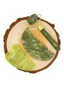 Zestaw wałków jadeitowych 1/2/3 szt./zestaw, grzebień jadeitowy do golenia, wałek jadeitowy do masażu, przeciwstarzeniowy, wyszczuplający, ujędrniający, nawilżający do twarzy i szyi, redukujący zmarszczki i obrzęki, wałek jadeitowy do masażu oczu, uroda, produkty do pielęgnacji skóry, spa, pielęgnacja ciała, narzędzia do pielęgnacji skóry, pielęgnacja twarzy, akcesoria kosmetyczne, masaż, narzędzie do masażu twarzy, wałek do masażu twarzy