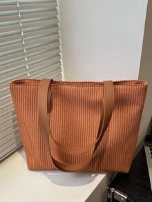 全新时尚奢华高端多功能女士单肩托特包 - 棕色 - 查看 2