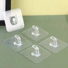 20pcs,Wall Hook Patches, Strong Adhesive Hooks, Traceless Hooks, Wall-Mounted Storage Rack Patch Accessories, No Drilling Required For Installation, Bathroom Hook Stickers, Suitable For Bathrooms, Kitchens, Behind Doors, And Offices.