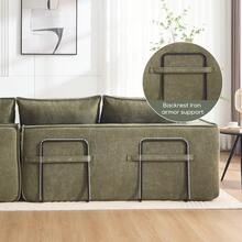 Modern Minimalist Modular Sectional Sofa, Upholstered Cloud Couch With Deep Seats, Right Facing Chaise For Living Room-Green - Green - View 7