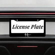 1pc Black 2-Hole License Plate Frame With Characters Pattern, Aluminum Material, 6x12 Inches, Includes Screw Set, Retro Novelty Car Decoration, Fits Standard US License Plate Size - 12x6 inch - Xem 7