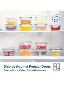 48-52 Pieces/Set Food Storage Container Set, Crisper, Easy Fix Lids (24 Lids + 24 Containers) (26 Lids + 26 Containers) - Sealed Plastic Containers For Pantry, Travel, Outdoor Picnics, Kitchen Organization, Free Labels And Tags - Trong suốt 48 mục - Xem 6