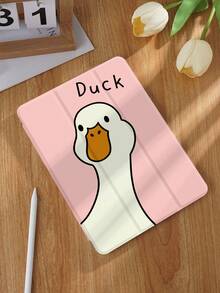 Funda protectora con diseño de pato de dibujos animados, compatible con iPad 9.7/10.2/10.5/10.9/12.9/Pro 11, 10ma generación, compatible con Samsung Galaxy Tab S6 Lite de 10.4 pulgadas, compatible con Kindle Paperwhite 12a generación 2024, Kindle (11a generación) lanzamiento 2022, protección antideslizante, soporte inteligente/activación y suspensión automática