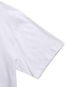 Camiseta de Hombre de Algodón Impresa de Manga Corta Transpirable Suave Adecuada para el Trabajo y Uso Casual Ajuste Cómodo para Todos los Tipos de Cuerpo - Blanco - Ver 4